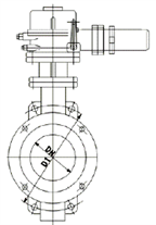 D973H電動(dòng)硬密封對夾蝶閥外形尺寸圖